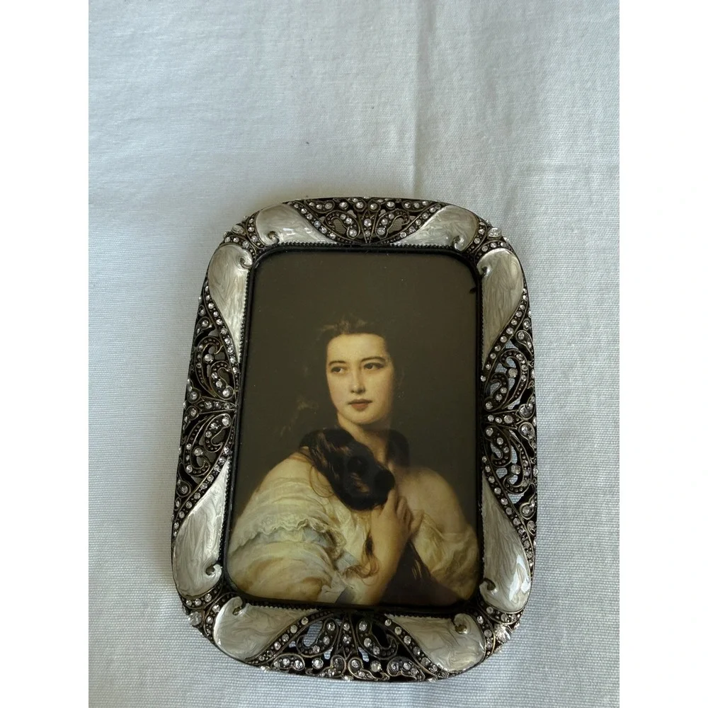 Burgundy Rhinestone Embellished Small Picture Frame elegant